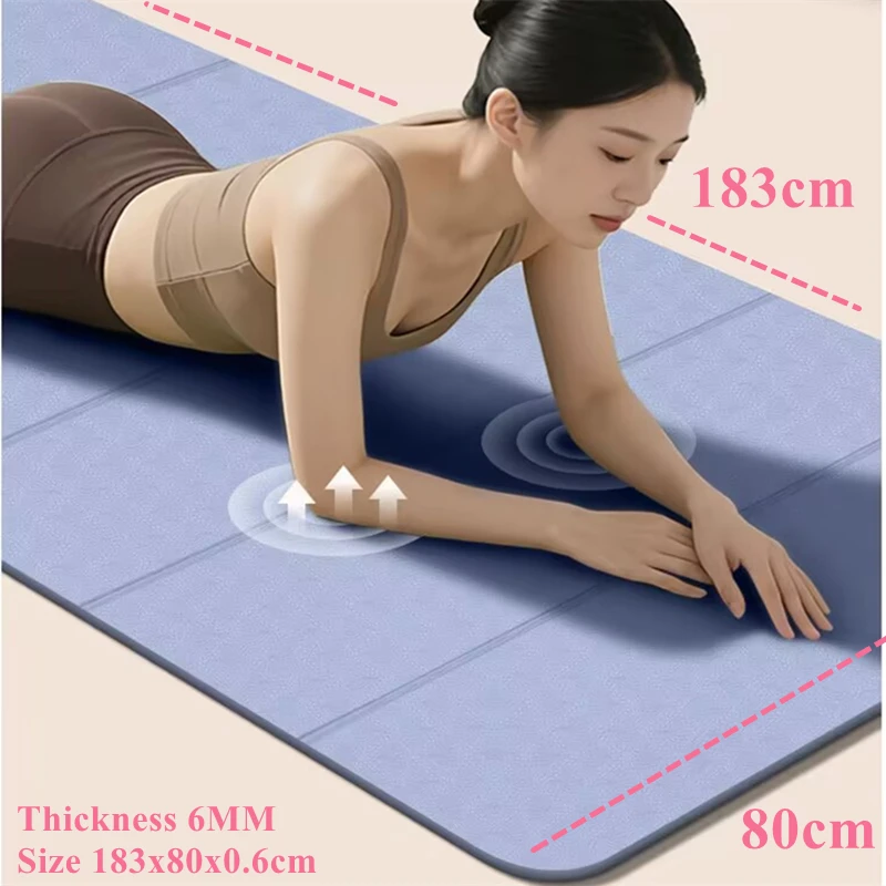 

1830x800x6mm Foldable Yoga Mat for Pilates & Floor Workouts Double Sided Eco Friendly Folding Travel Fitness Exercise Non-Slip