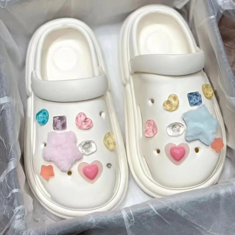 1 Set Summer Fashion Shoe Charms Set Accessories for Clogs Shoe Buckle ABS Cute Ocean Series DIY Shoes Decorations