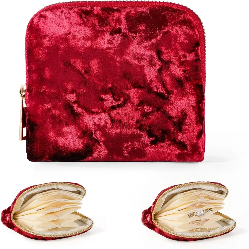 Luxury Anti-Scratch Travel Jewelry Case Velvet Small Rings Bracelets Storage Bag Colorful Soft Jewelry Organizer Universal