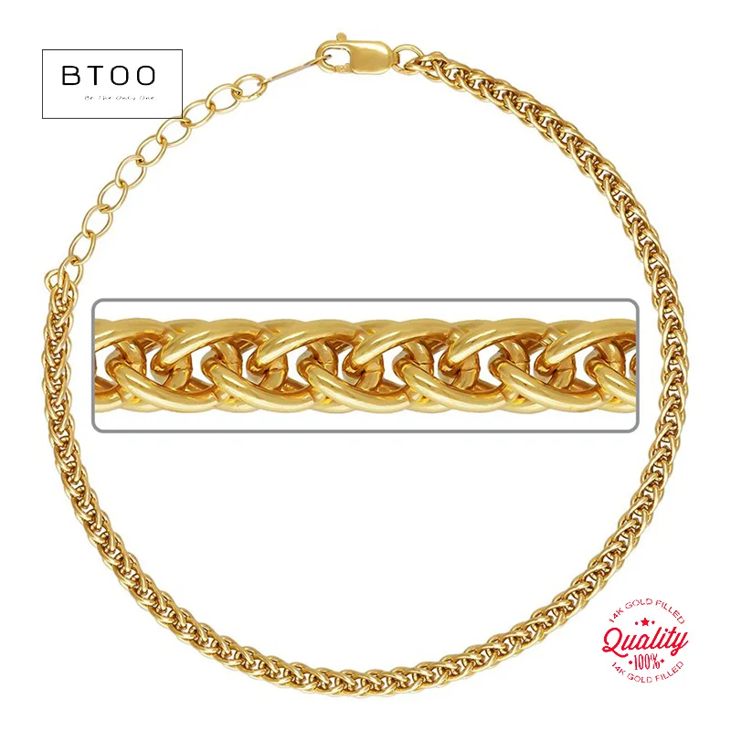 

Wheat Chain Bracelet 14k Gold Filled Everyday Bracelet Gold Bracelet for Women, Gift for Mom, Wife, Her