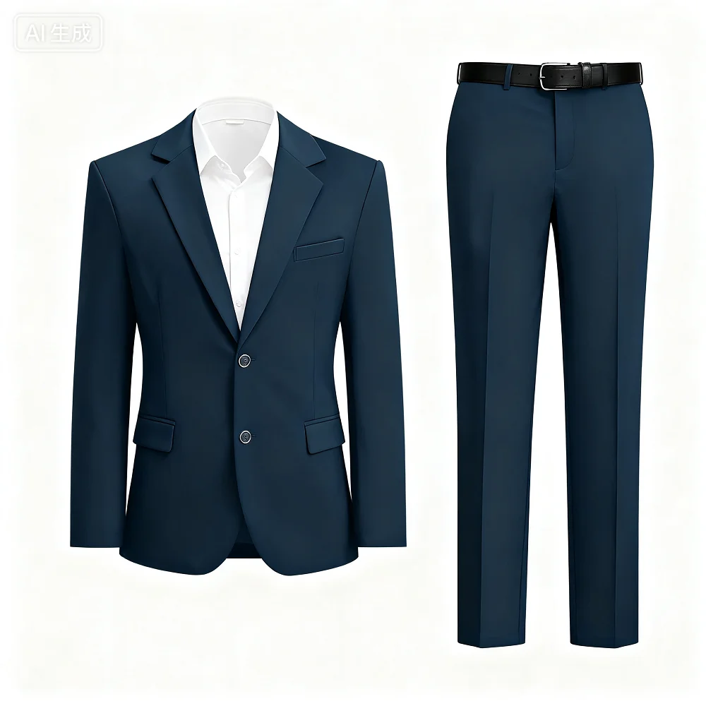 

High Quality Slim Fit Men's Tuxedo Suit Set Notch Lapel Business Blazer with Pants 2-Piece Wedding Party Evening Clothes