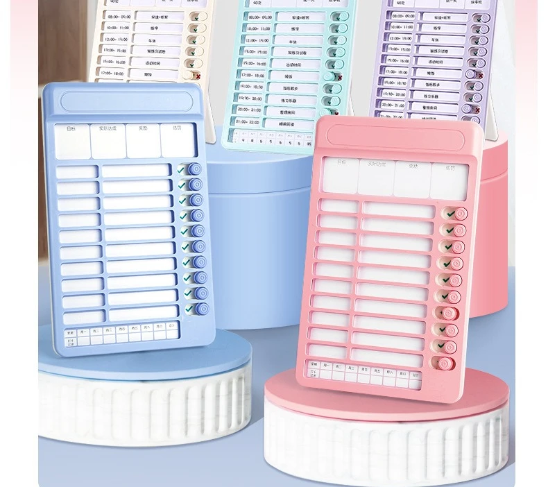 Chores Chart for Kids Daily Routine Chart with Blank Card Cute Sticker Plastic Checklist Board To Do List for Routine Planning