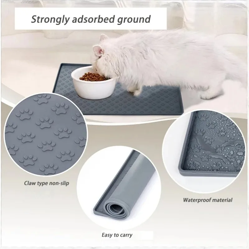 Silicone Cat Paw Placemat Non-slip Waterproof Easy To Clean Anti Splash Dogs Water Pad Feeding Cat Food Mat Pet Food Mat