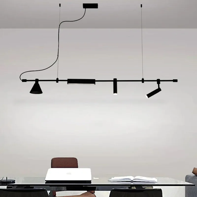 Lampadario a Led di design nordico nero per tavolo da ufficio sala da pranzo lampade a sospensione da cucina apparecchio di illuminazione