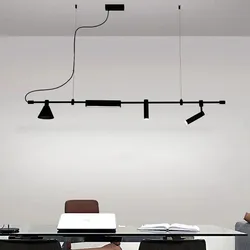 Lampadario a Led di design nordico nero per tavolo da ufficio sala da pranzo lampade a sospensione da cucina apparecchio di illuminazione minimalista per la decorazione della casa