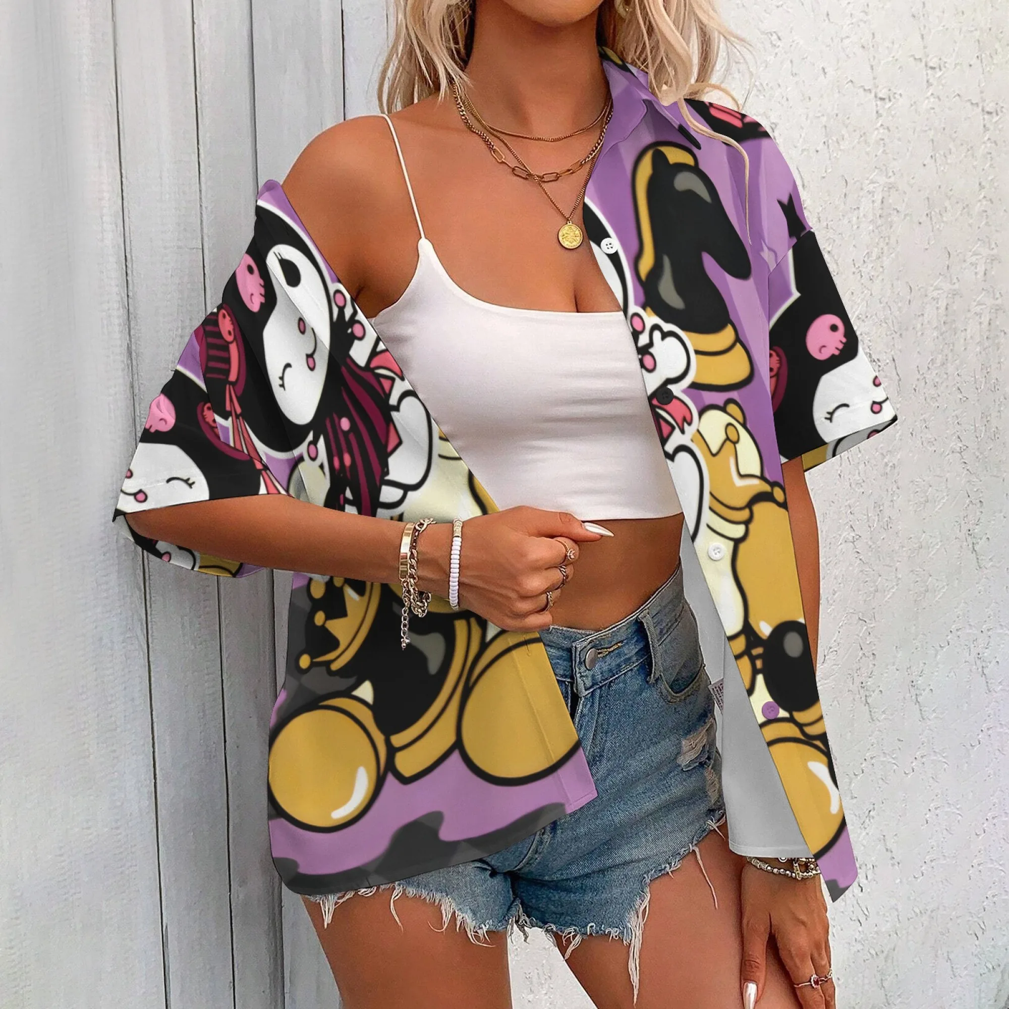 تي شيرت للنساء ملابس نسائية قمصان كورومي للفتيات من سن 11 إلى 12 سنة قميص كورومي للأطفال ملابس للسيدات Y2k تي شيرت كبير الحجم