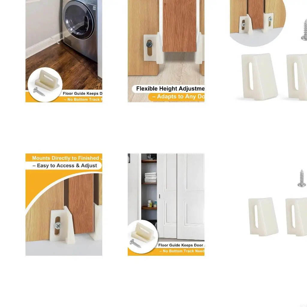 Sliding Pocket Door Bottom Guide Set, Side Jamb Mounted Door Guidance Hardware with Adjustable Slot, 10 Guides and 20 M4YD