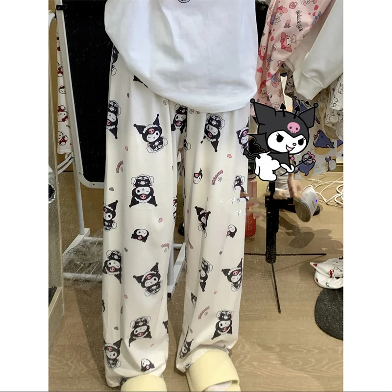 

Kawaii Sanrio Pajama Pants Kuromi Cute Anime Long Pants Breathable Loose Wide Leg Pants Household Pants Wearable Toys for Girls