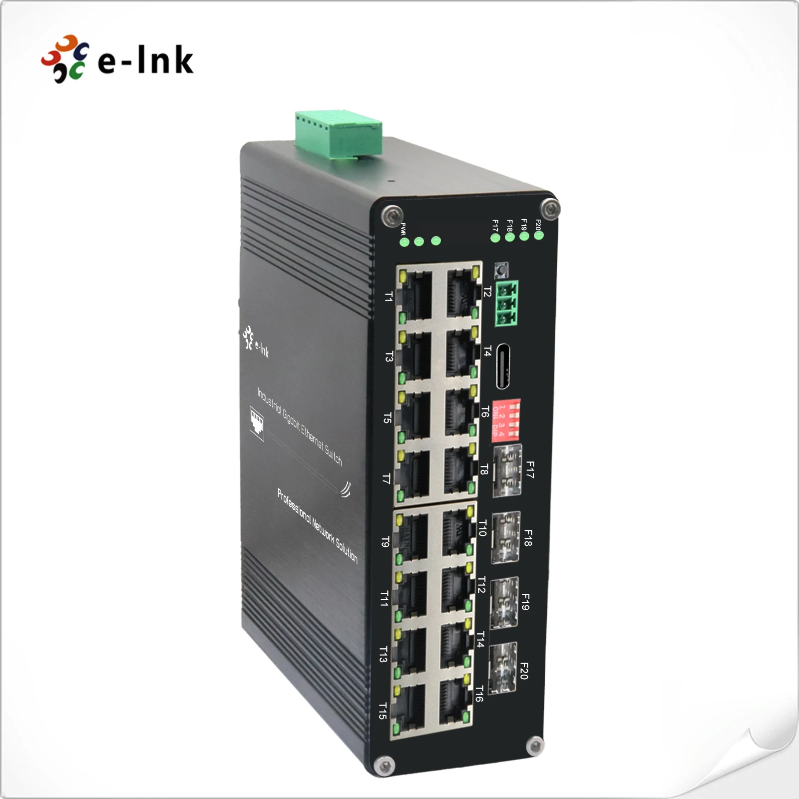 Industrial L2+ Managed ( PoE) Ethernet Fiber Switch 8/16/24-Port 10/100/1000T + 4-Port 1000X SFP Din Rail Gigabit Switch