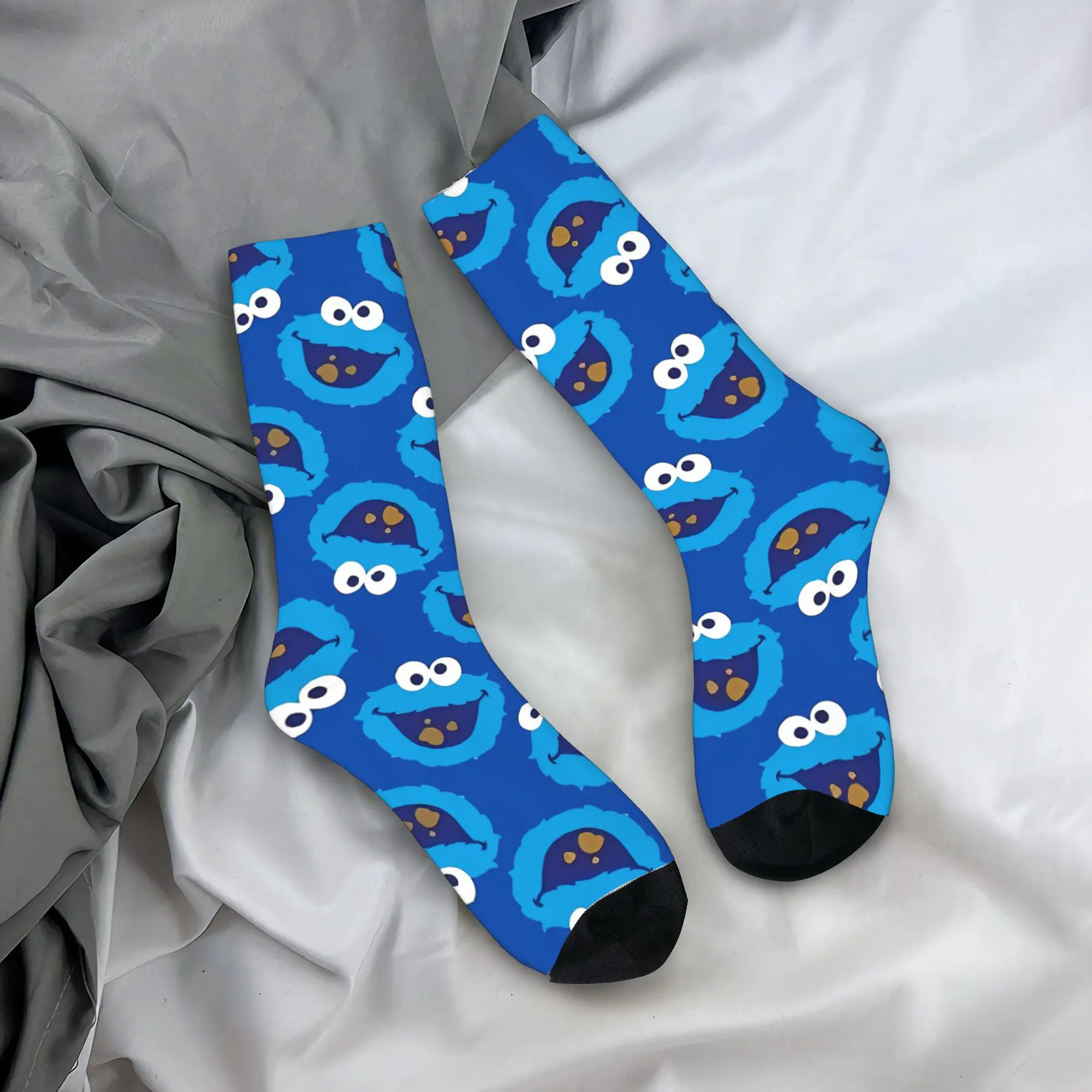 Sesames Streets Cute Cookie Monster Socks Men Women Fashion Socks Harajuku Spring Summer Autumn Winter Middle Tube Socks Gifts,