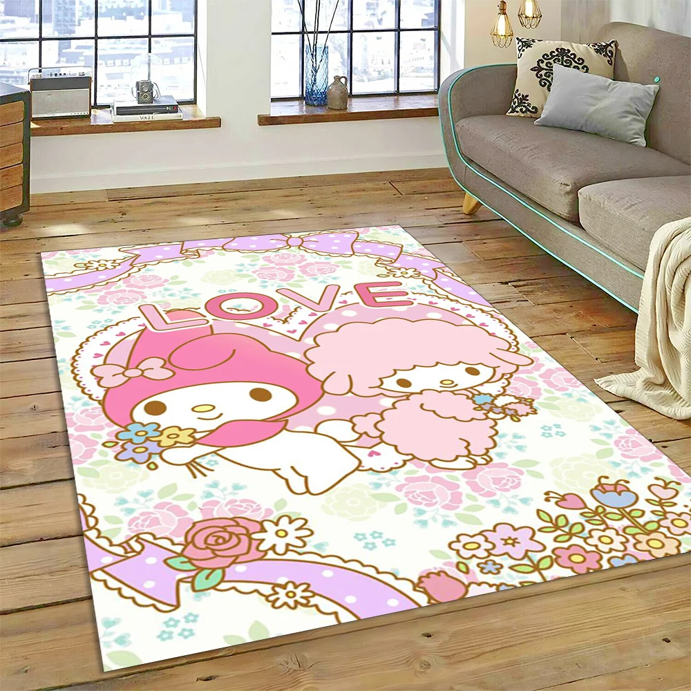 Cartoon 27 Style Melody Melo Kawaii Sanrio Carpet Rug for Bedroom Living Room Home Sofa Decoration,kids Large Decor Floor Mat HD