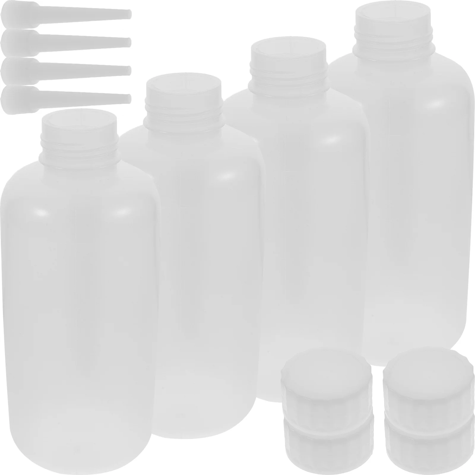 

4 Pcs Plastic Wash Bottle Refillable Empty Bottles Novel Squeeze Filling Alcohol Washing Clear Water