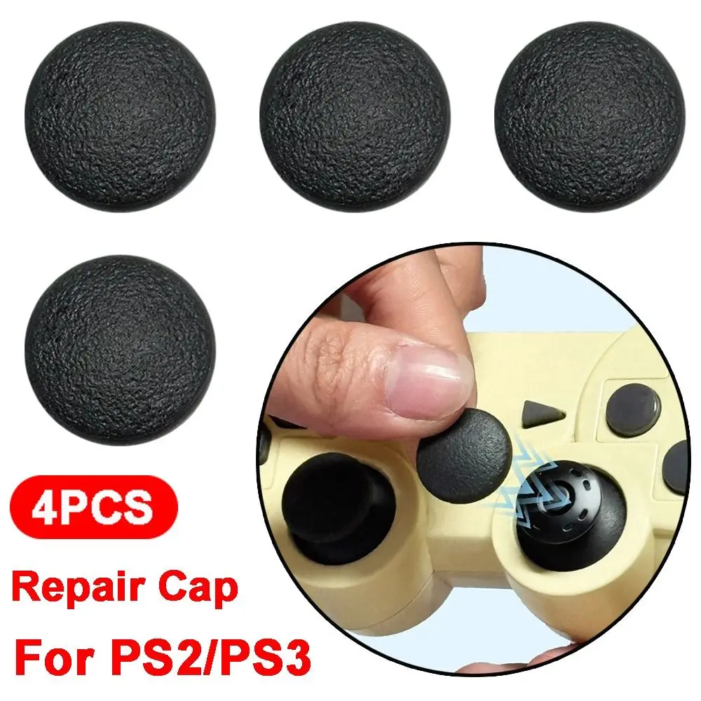 4pcs Repair Part Replacement Cap No Teardown Frosted Material Joystick Cap Controller Cap for PS2/PS3 Game Controller