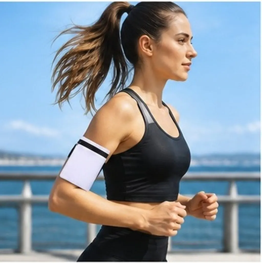 Premium Elastic Sports Armband Phone Holder for Running Cycling Walking Lightweight Breathable Arm Bag Card Cash