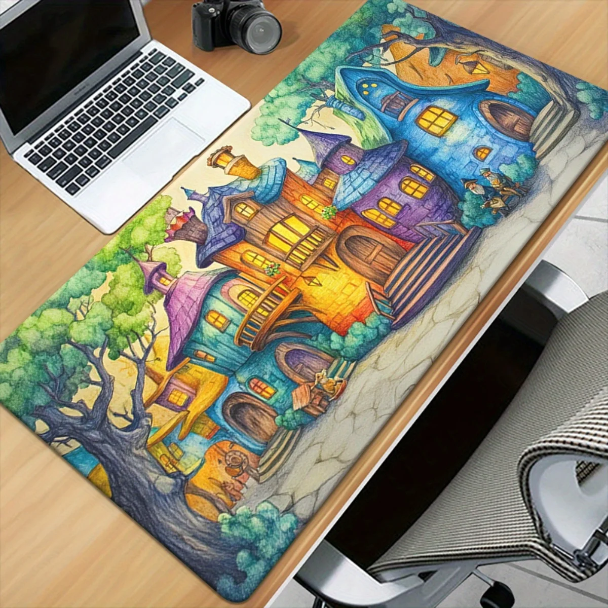 

Vibrant House Art Pattern Mousepad - Multi-Functional Gaming Mat - Premium Gaming & Office Desk Mat
