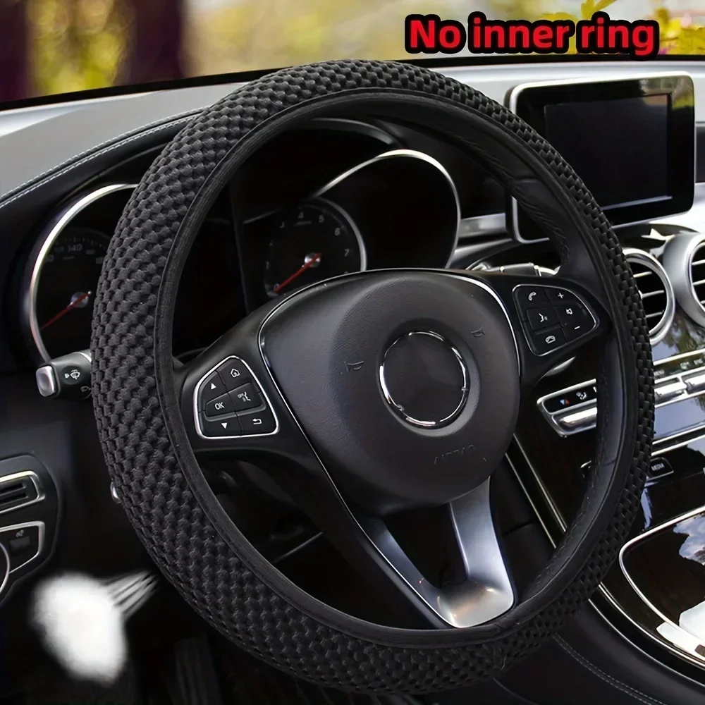 New Car Four Seasons Universal Massage Coarse Mesh Ice Silk Ring Free Elastic Fashion Steering Wheel Cover Internal Accessories