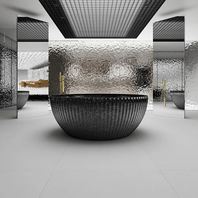 Round high-end carbon fiber bathtub Thin edge household lightweight high hardness scratch-resistant independent bath Hotel bath