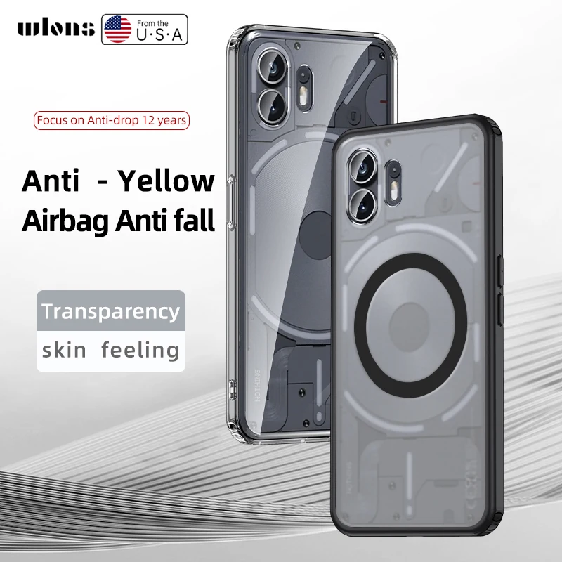 For Nothing Phone 2 1 Case Airbags Shockproof Magnetic Wireless Charging Case Shell for Nothing Phone2 Phone1 Protection Cover