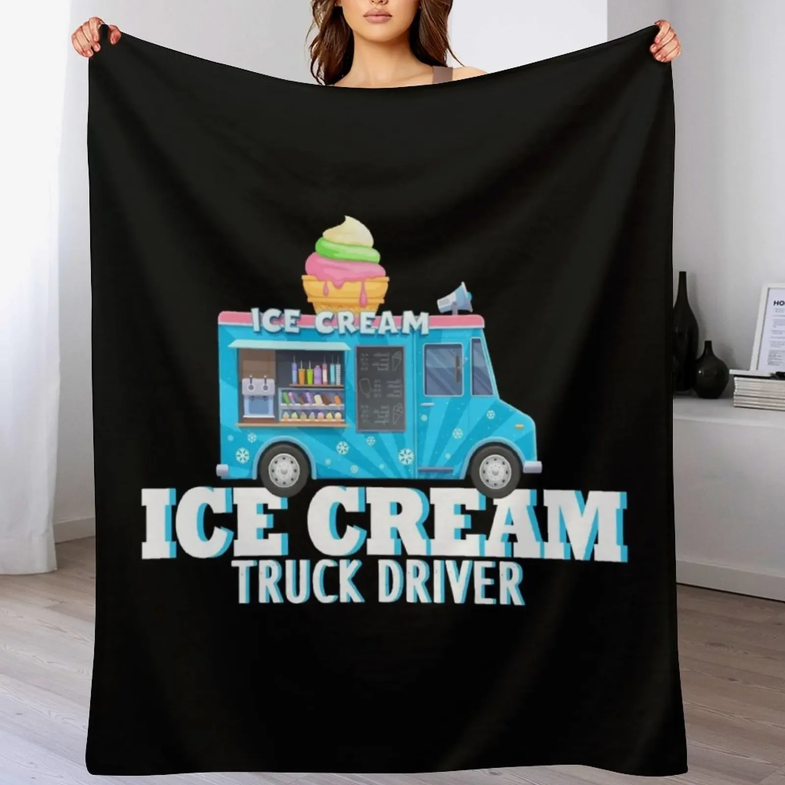 

My Dream Car Is An Ice Cream Truck Fun Ice Cream Lover Throw Blanket Bed covers for babies Thin Blankets