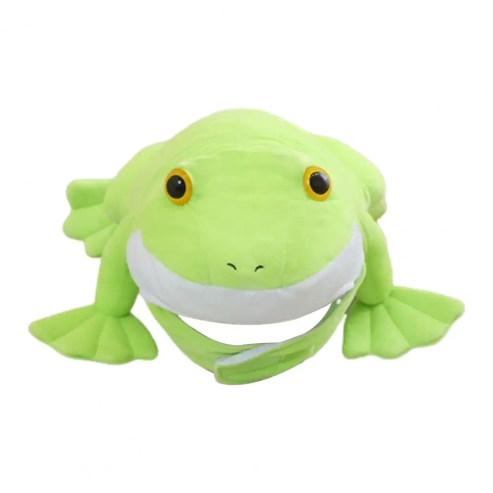 Soft Plush Material Hat Plush Hood Hat Frog Plush Hat for Kids Adults Soft Breathable Headwear for Carnival Halloween Cosplay