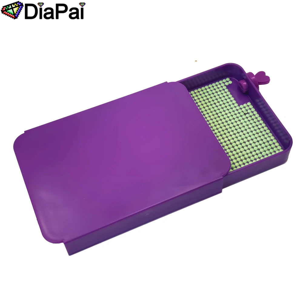 

Алмазная картина DIAPAI подходит для круглого лотка для сверл, ящика для хранения с выдвижной крышкой, аксессуары для вышивания 5D, инструменты, пластины из точечных бусин