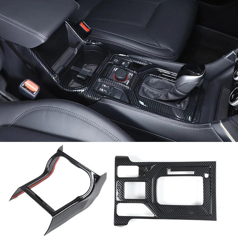 

ABS Carbon Fiber Car Center Console Gear Shift Cup Holder Panel Frame Cover Trim For Subaru Forester 2019-2024 Car Accessories