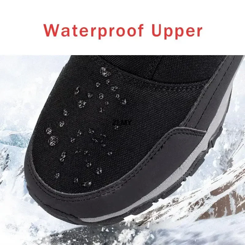 High Top Ankle Winter Boots Platform Warm Plush Man Cutton Shoes Outdoor Non-slip Snowboots Male Waterproof Men Women Snow