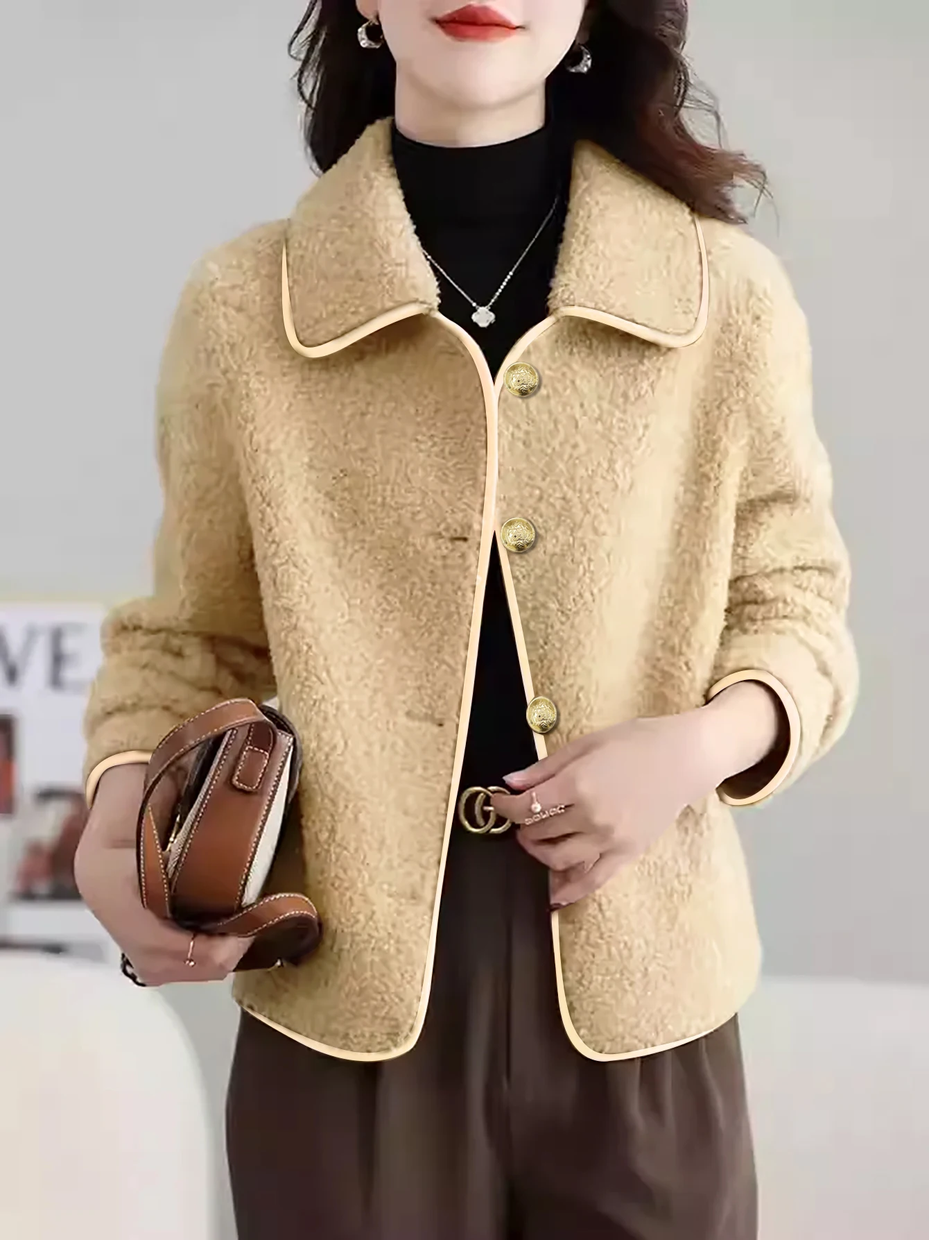 

Женская плюшевая куртка с длинным рукавом, теплая уютная меховая верхняя одежда, женское мягкое пальто