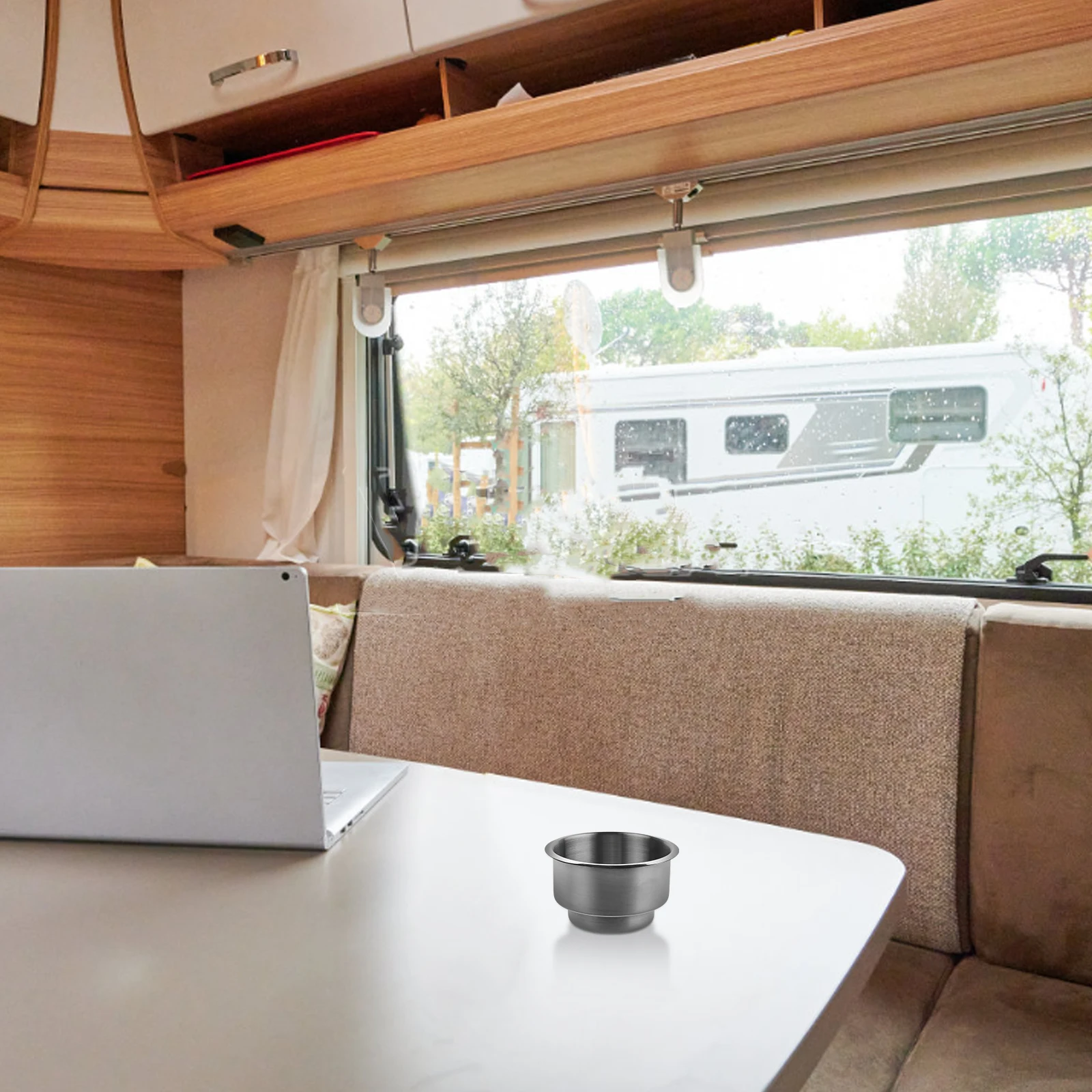 

Stainless Steel Cup Holder Insert Multi-Functional Couch Drink Holder For Rvs Boats Desks Office Sofa Bed Chair Coasters