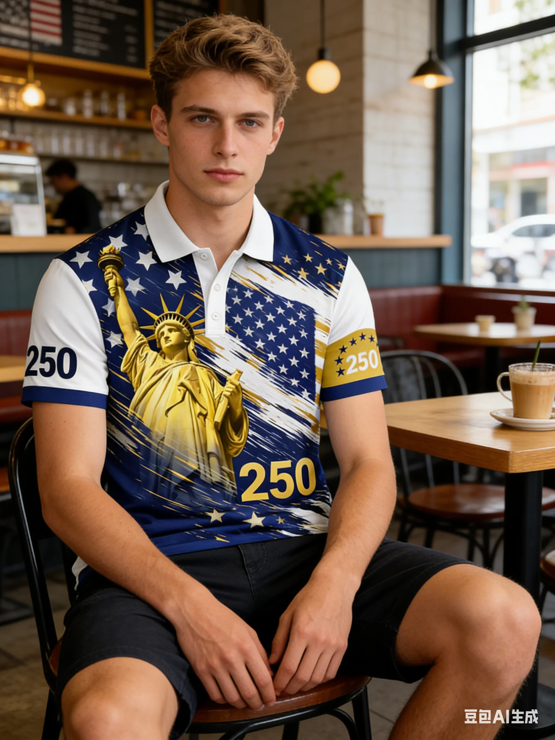 

Men's Statue of Liberty 250th Anniversary Polo Shirt 3D Print USA Flag Patriotic Short Sleeve Casual Breathable Athletic Top