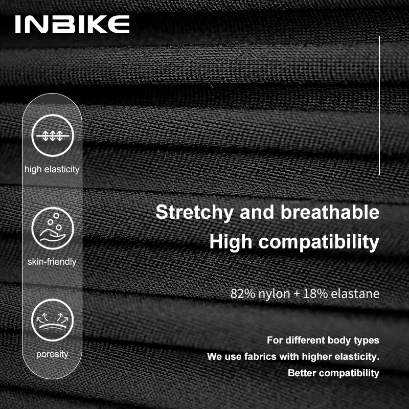 INBIKE Summer Men Cycling Shorts Seamless Bicycle Bib Pants Man Comfortable  Cycling Pants Road Bike Reflective with 4 Pockets