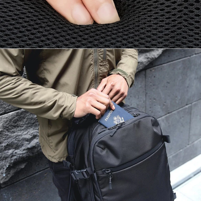 Ozuko mochi las hochwertige Herren Business Rucksack Schult asche große Kapazität Gepäck taschen lässige Reise packung mit Schuhen