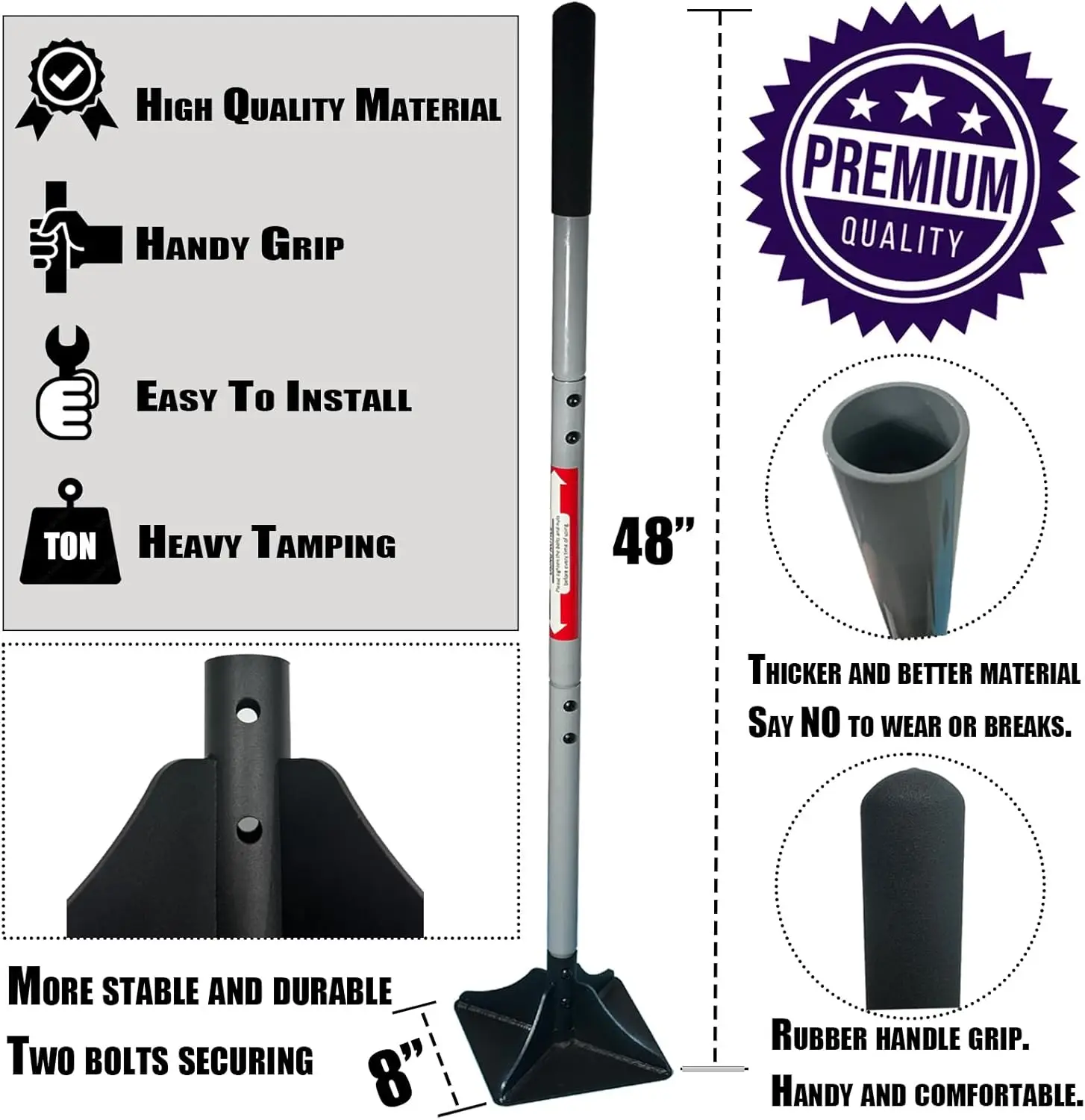 Heavy Duty Steel Tamper 10