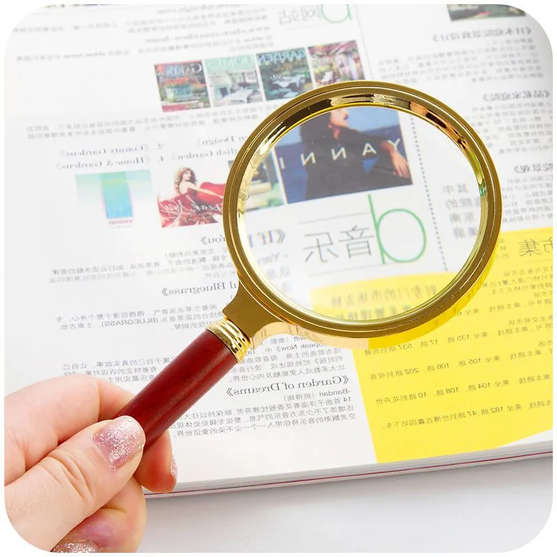 Profession Portable HD 10X Jewelry Loupe Magnifier Led Handheld, 80mm Metal Golden Optical Glass Reading and Watch Repair