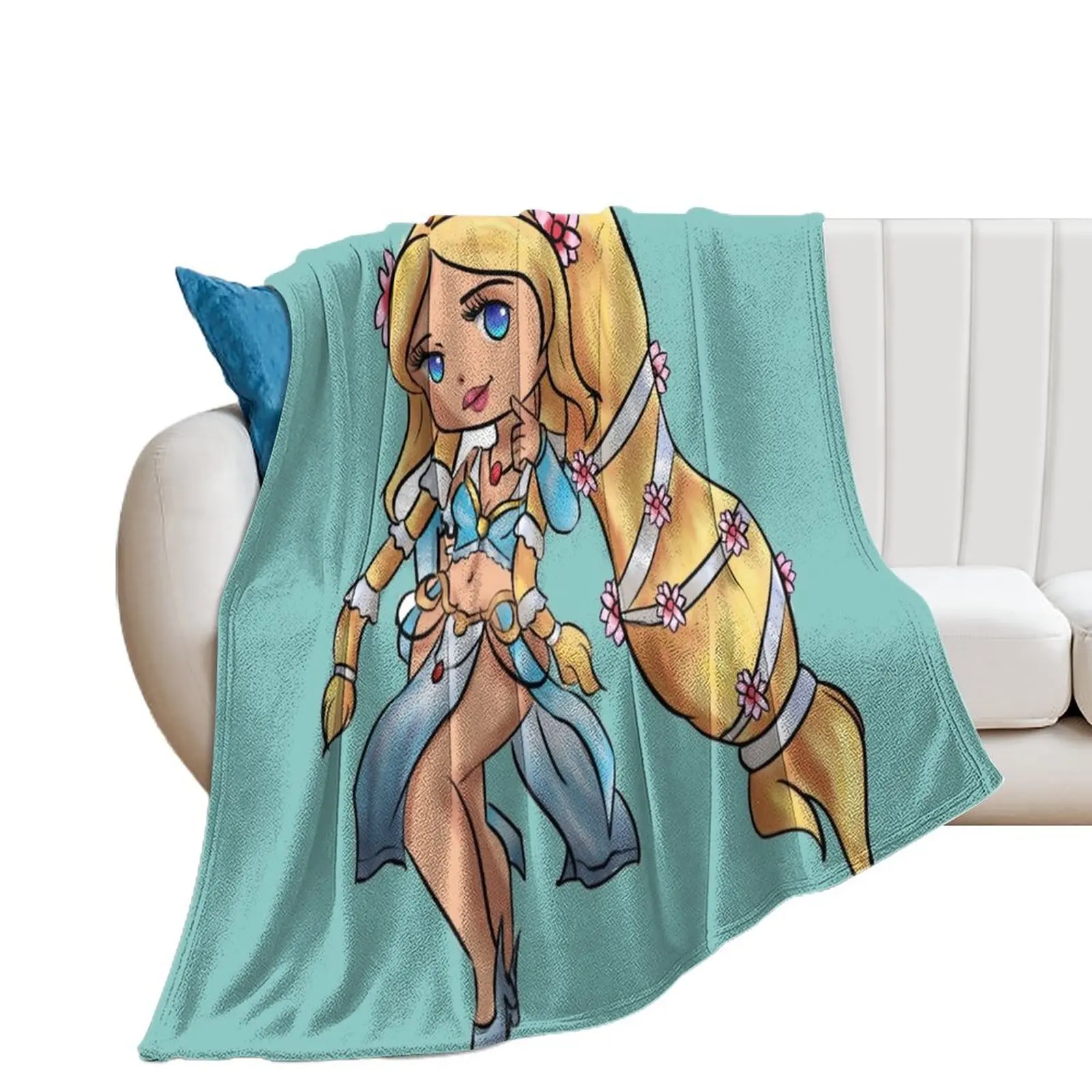 Chibi Aphrodite Throw Blanket Decoratives Single Blankets