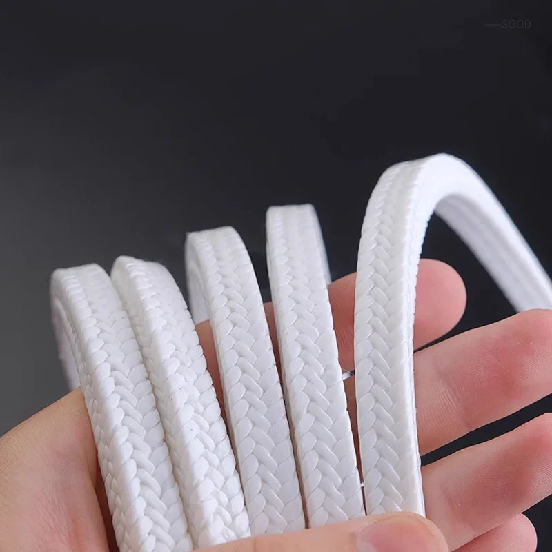 1Meter PTFE Oil-free braided Compression Packing Packing Fiber Braid Gland Rope Gland Pump Valve Seal corrosion resisting
