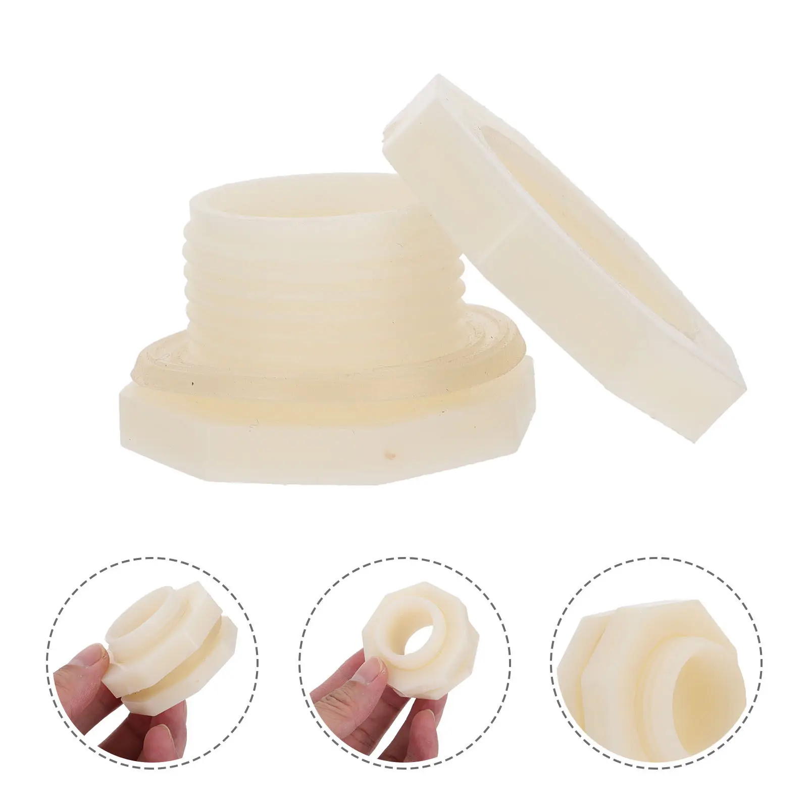 10Pcs Water Tank Bulkhead Fitting ABS Durable Connector Adapter for Rain Barrels Aquariums Ponds Water Storage