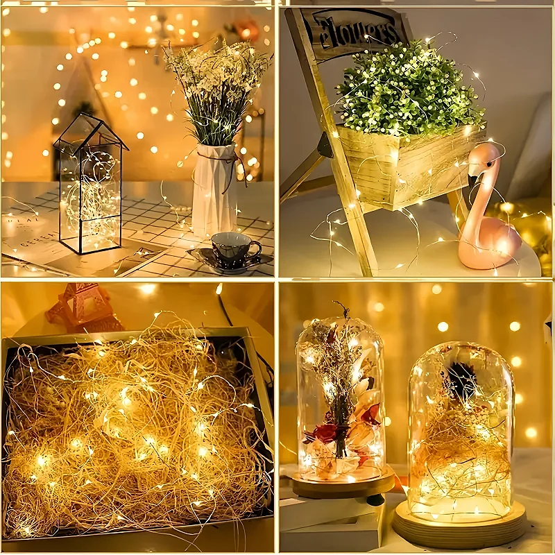 1/5/10 Package Fairy Light String LED Copper Wire String Light 1/2/3/5/10M Battery Powered Bedroom Garden Party Wedding Decorati