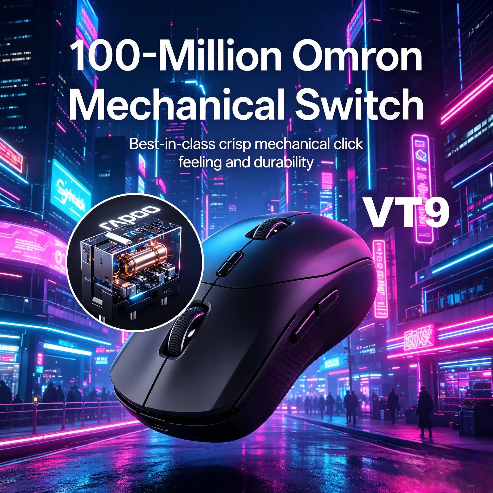 Rapoo VT9/VT9 MAX GEN-2 2026 New Mouse, Wireless Gaming Grade, True 8K Polling Rate, 53g Portable Lightweight 750Hr Battery Life