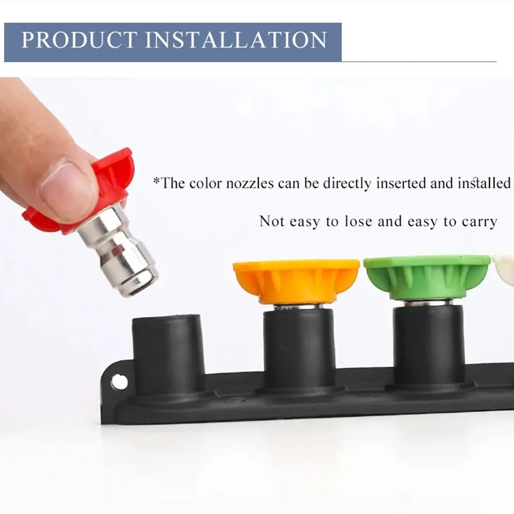 

5/7 Holes High Pressure Washer Nozzle Multicolor 1/4 Inch Quick Plug With Nozzle Holder Cleaning Machine Cleaning Plant