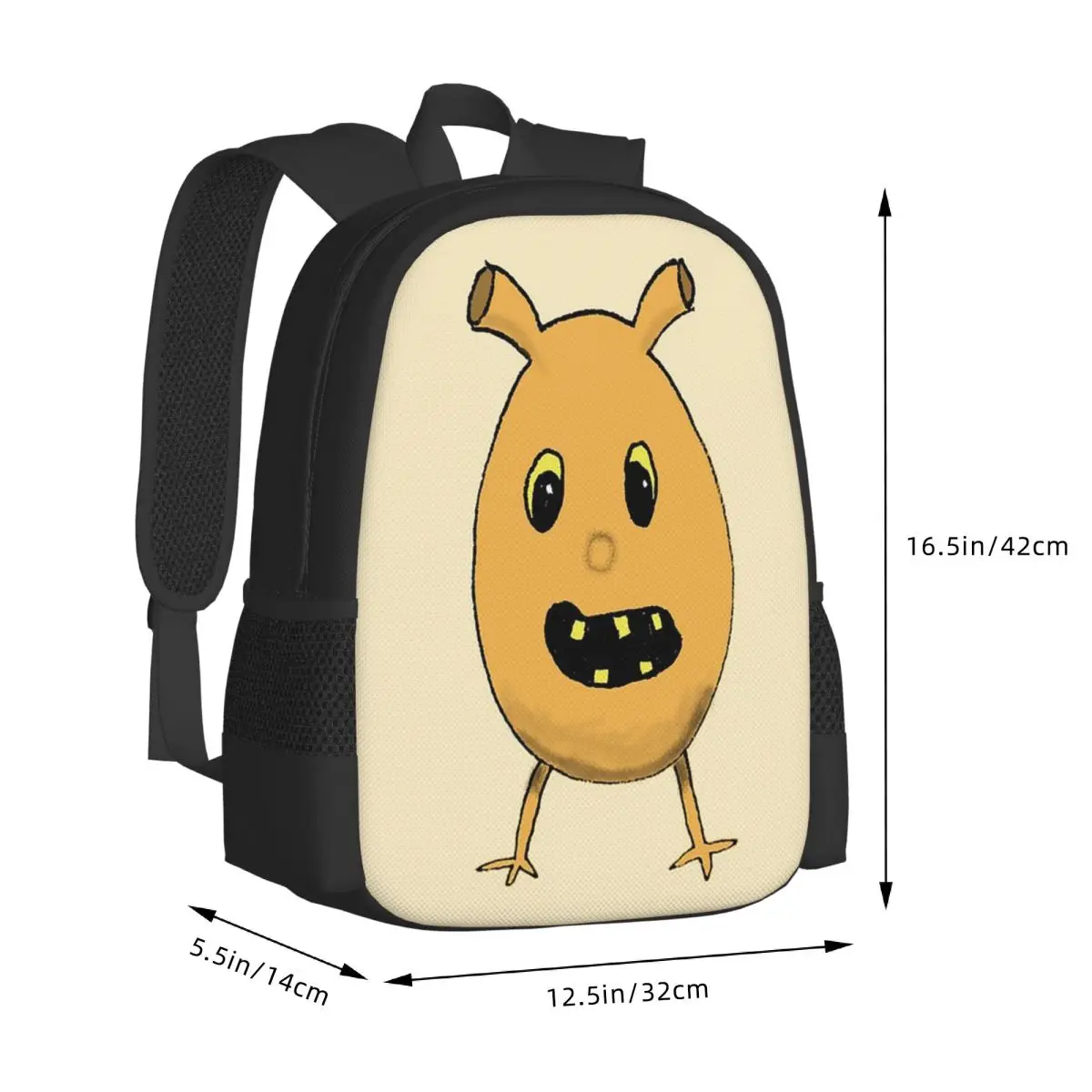 Potato Monster Funny Cartoon Creature Student Backpack School Bag Hiking Travel Daypack Boys Girls Fashion Bookbag Shoulder Bags