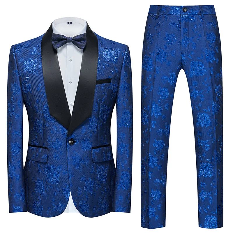 

H343 Spring trousers long-sleeved suit men's dress three-piece suit color new men's evening dress groom suit