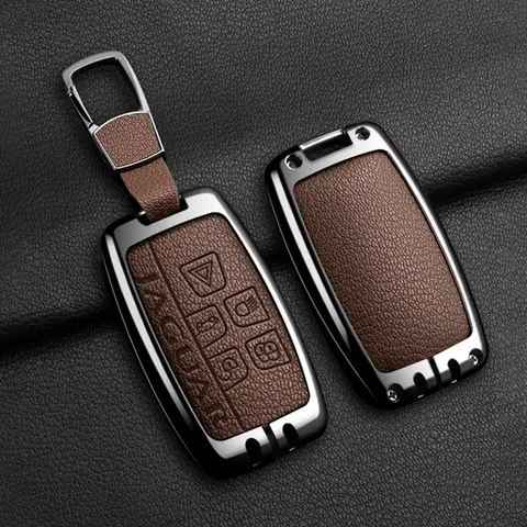 Car Key Case Cover For Jaguar XF XJ XE S-Type F-Type X-Type F-Pace I-Pace E-Pace Android XFR XKR Zinc Alloy Leather Keychain 10 best sales jaguar f pace key case - №7