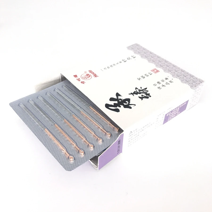 100 pieces/box Copper handle medicine acupuncture Hwato Disposable Needle for Relieve pain