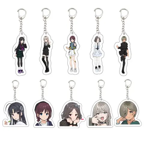 Anime Girls Band Cry Key Chain Key Ring Keychain for Accessories Bag Acrylic Pendant Girls Band Cry Keyring Chains Jewelry Gifts