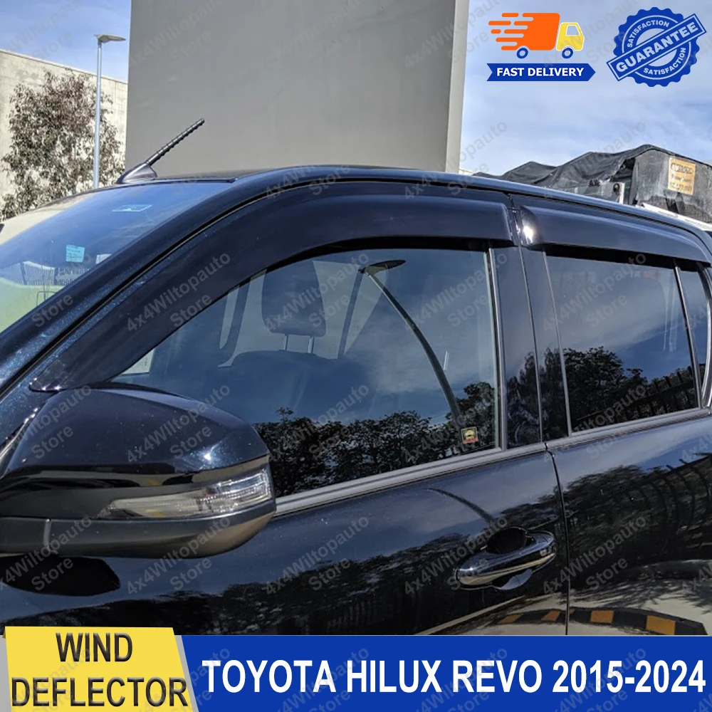 

Wind Deflector‌ For Toyota Hilux Revo SR SR5 ROCCO 2015-2024 Weather Shields Window Visor Double Cabin Car Accessories