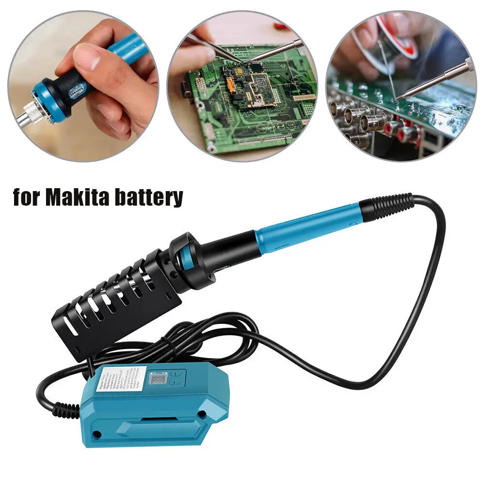 60WCordles Soldering Iron Rechargeable Electric Soldering Iron Adjusting Temperature Soldering Table Tool Without Makita Battery