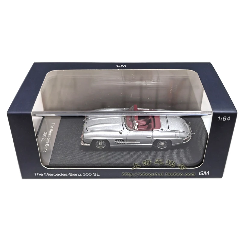 Model samochodu Benz 300SL Convertible w skali 1:64, odlewany z metalu, z otwieranymi przednią i tylną maską, kolekcjonerski model ze stopu, zabawka, prezent, pamiątka, ekspozycja.