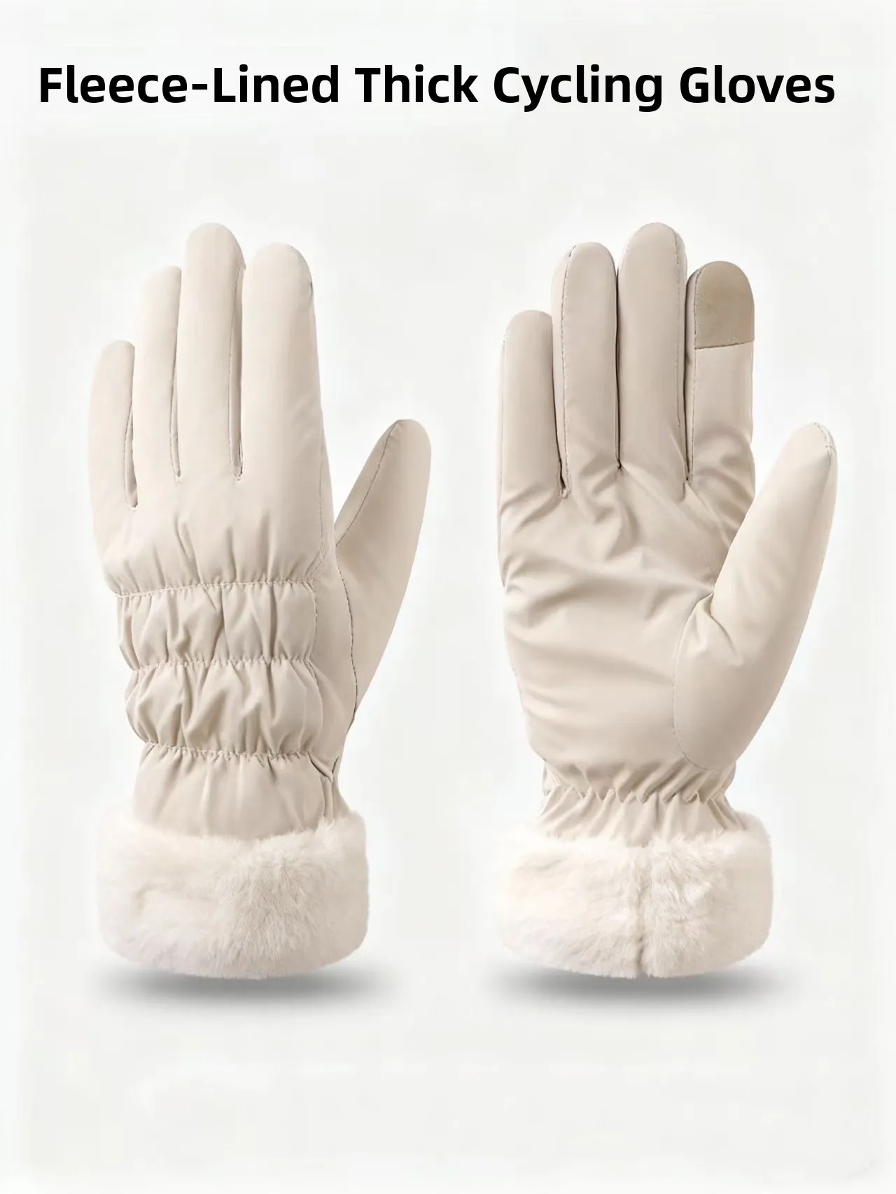 Thickened Winter Cycling Gloves for Women Touchscreen Compatible  Vehicle Riding Warm Gloves Female Simple Style