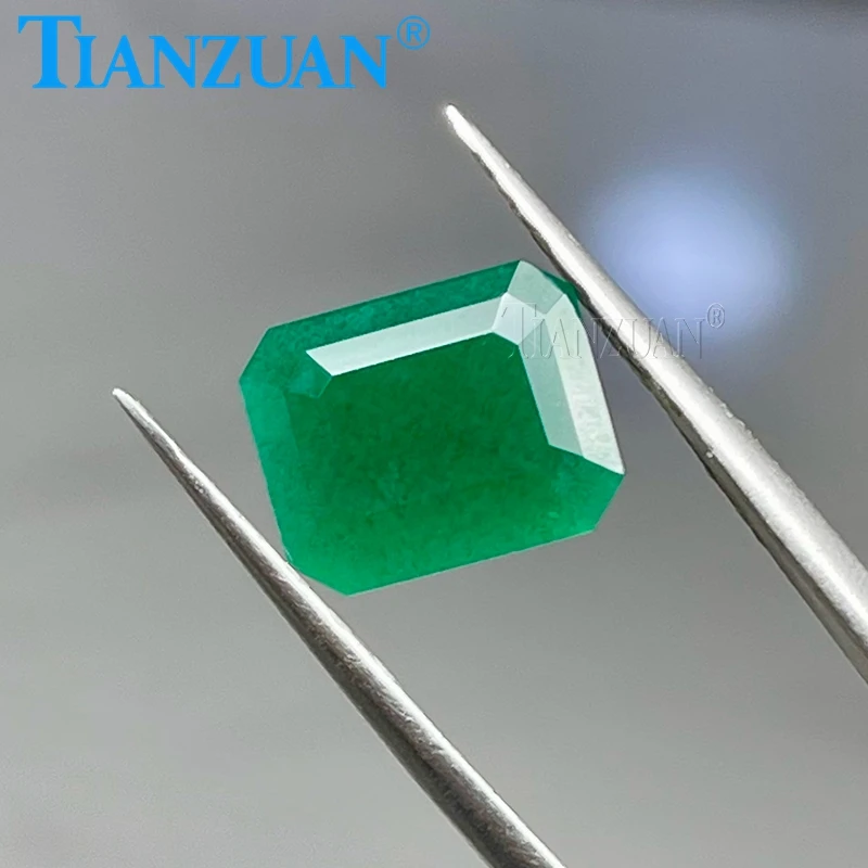 Lab-grown Hydrothermal Emerald  Rectangle Shape Opaque Emerald Stone For jewelry making